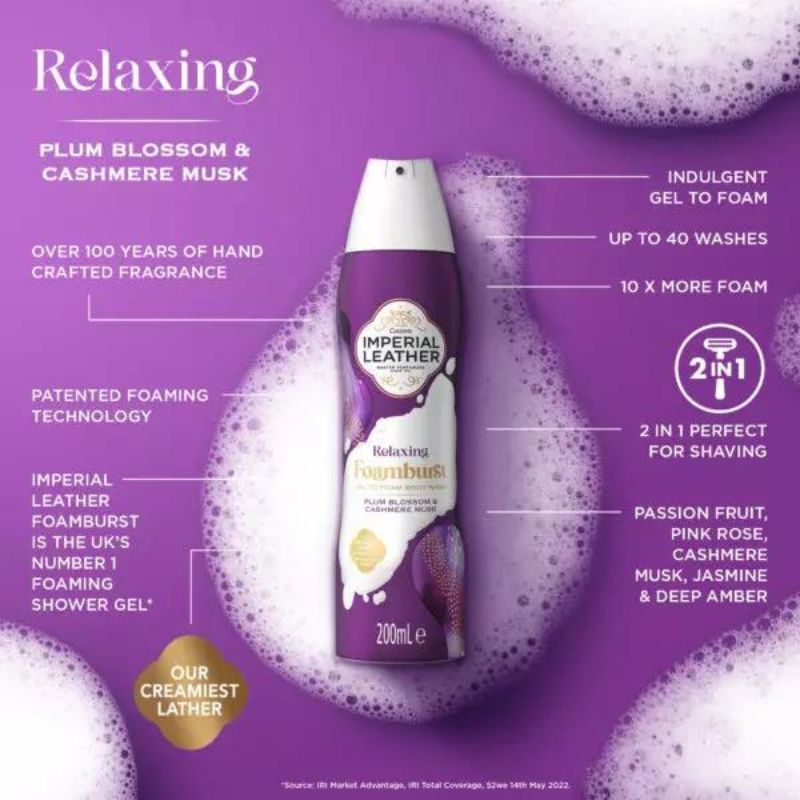 Imperial Leather Relaxing Foamburst Plum Blossom and Cashmere Musk - Image 4