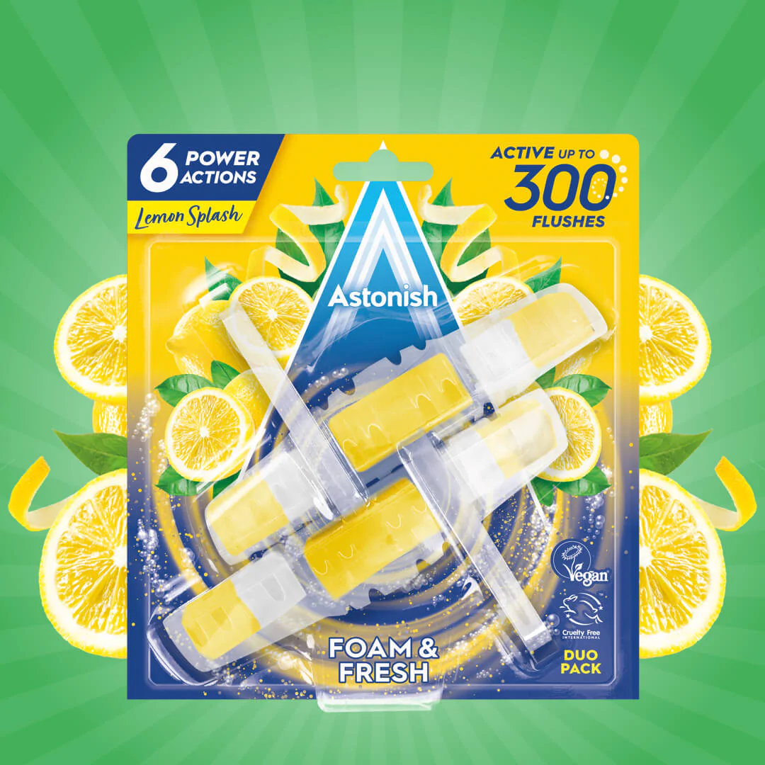 Astonish Foam And Fresh Lemon Splash Toilet Block 2 pack